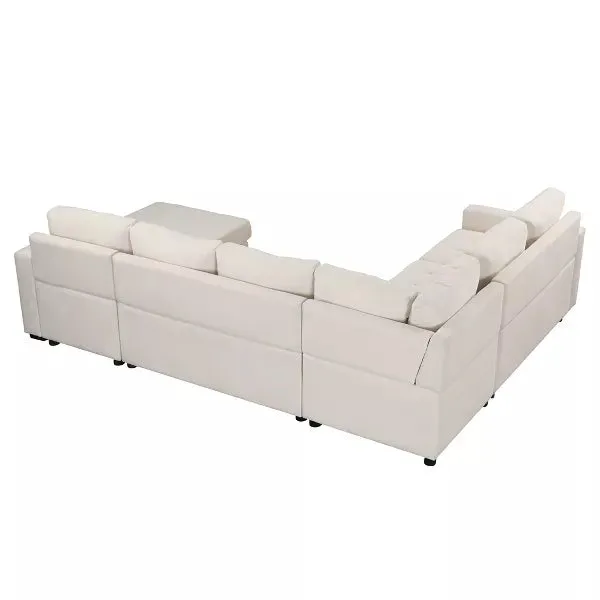108" Pull-Out Sleeper Sofa Couches, Upholstered Modular Sectional Sofa with USB and Type-C Interfaces - ModernLuxe by Couch.com