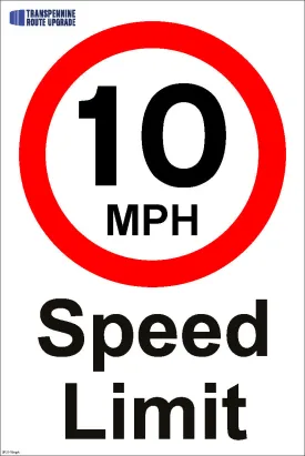 10mph Speed Limit Sign 400 x 600mm correx