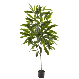 52" Artificial Long Leaf Ficus Plant - Low Maintenance, Life-Like & Vibrant Silk Plants For Busy People.
