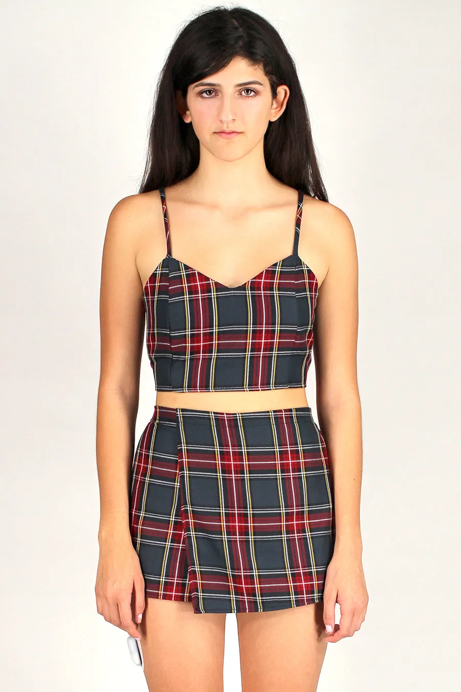 Adjustable Cami Top and Skorts - Tartan
