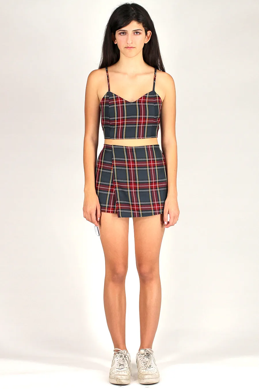 Adjustable Cami Top and Skorts - Tartan