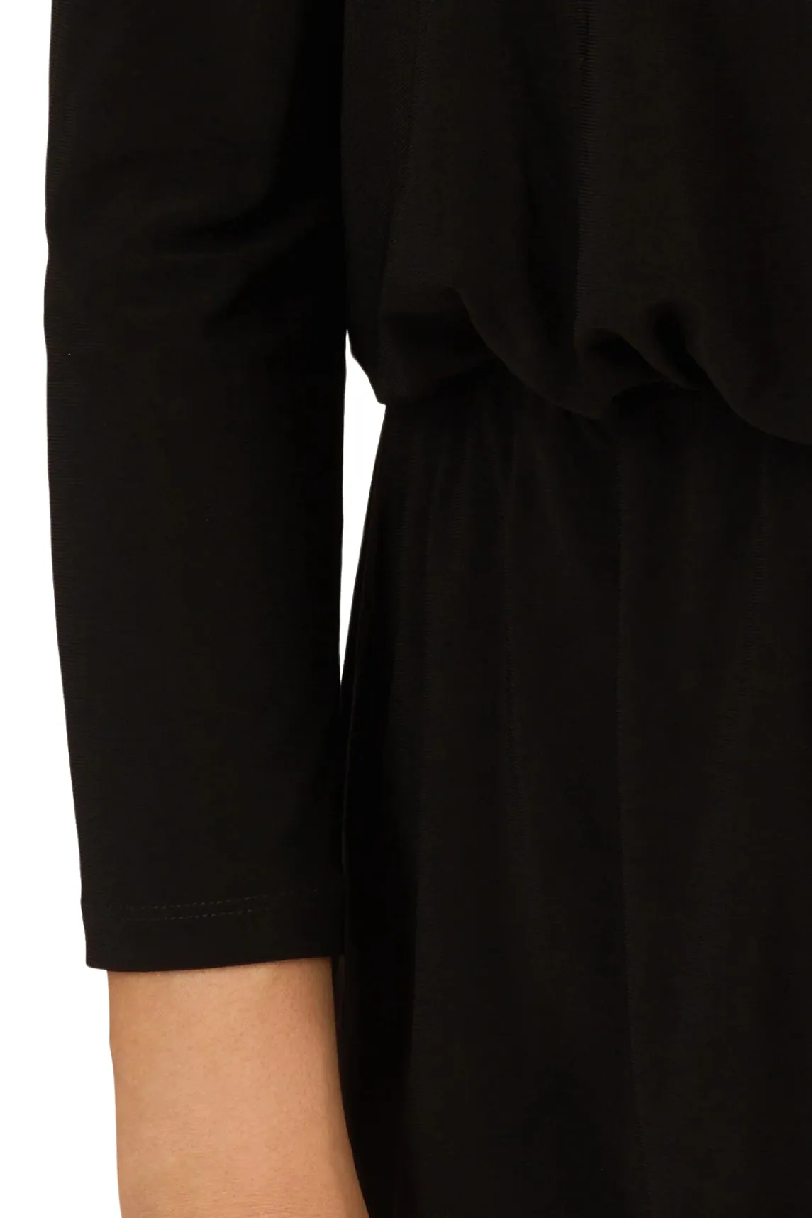Adrianna Papell Off The Shoulder 3/4 Sleeve with Feather Accents by Curated Brands