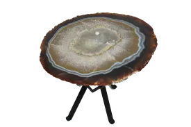 Agate Side Table Medium Brown and Black