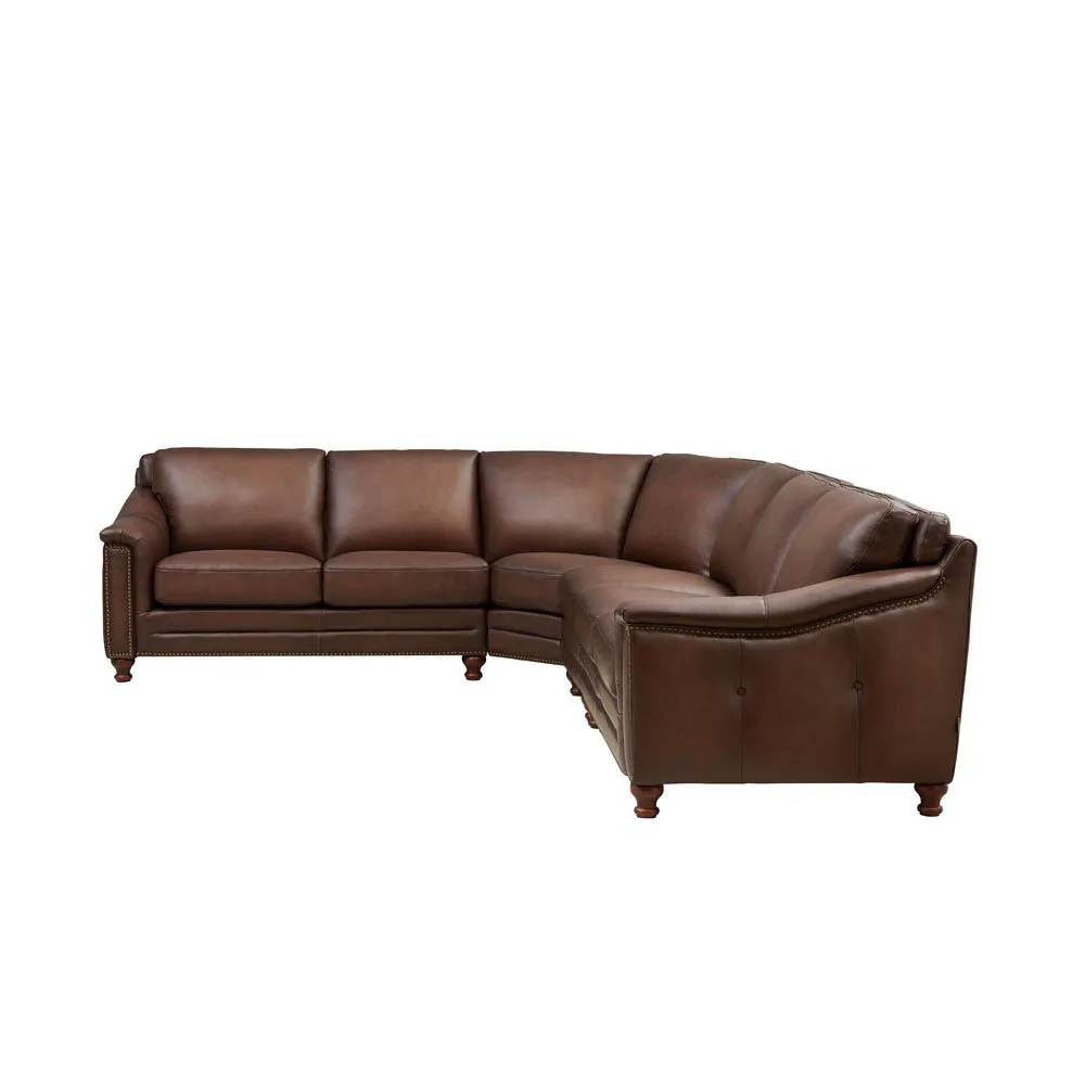 Belfast - Leather Sectional - Brown by Couch.com