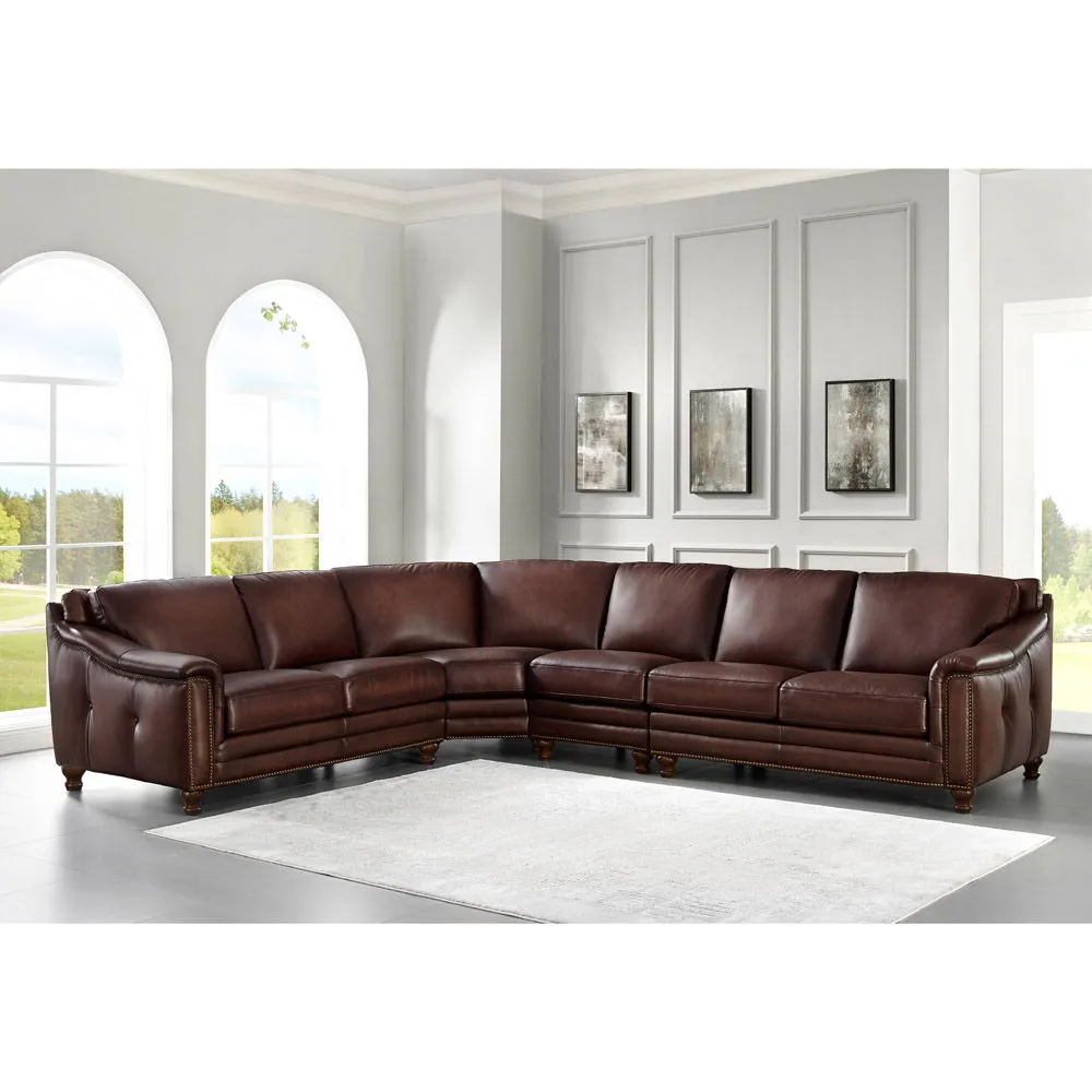 Belfast - Leather Sectional - Brown by Couch.com