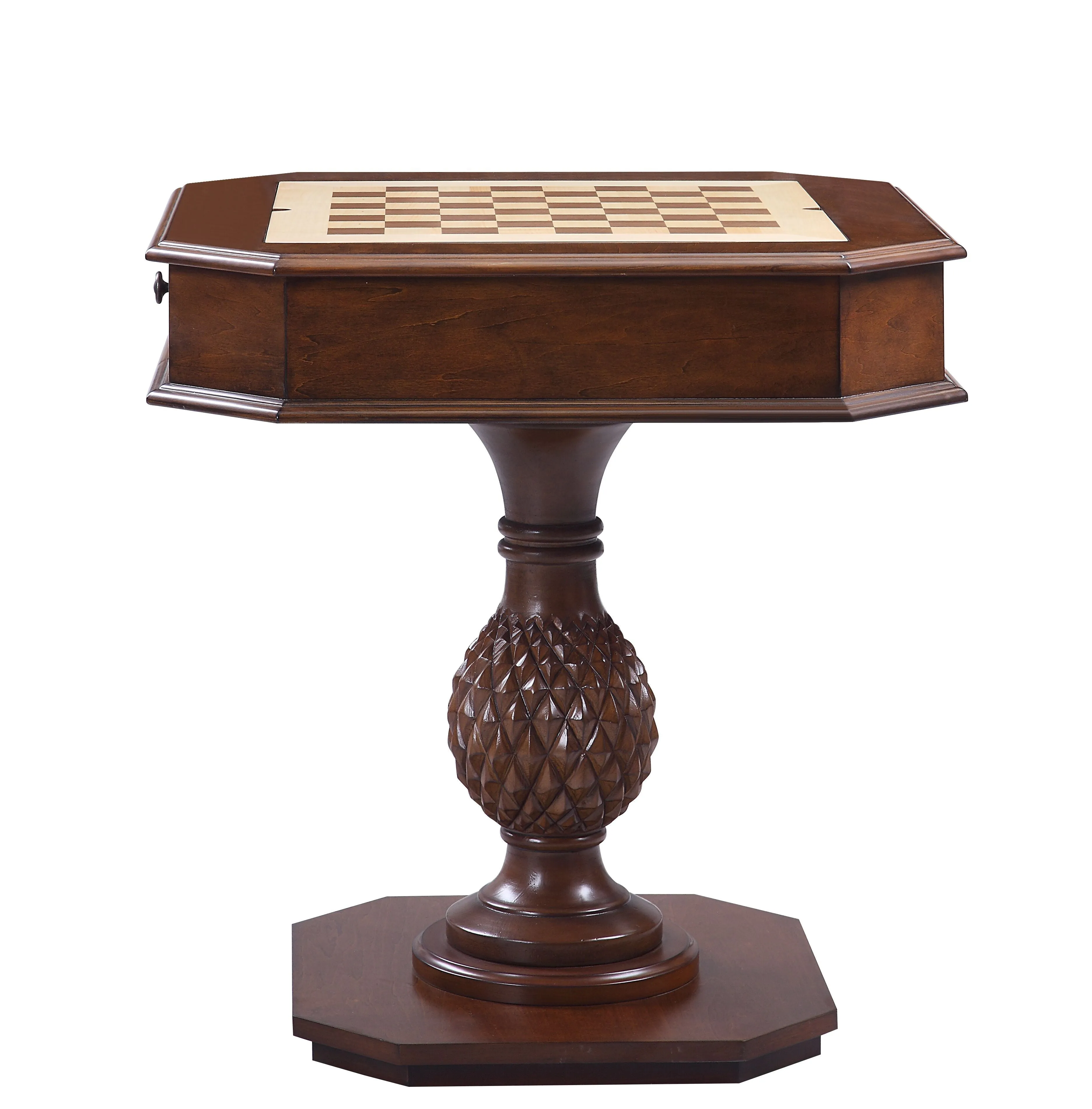 Bishop - Reversible Chess Checker Game Table With Game Tray (Chess Fingures Not Included) - Cherry by Couch.com