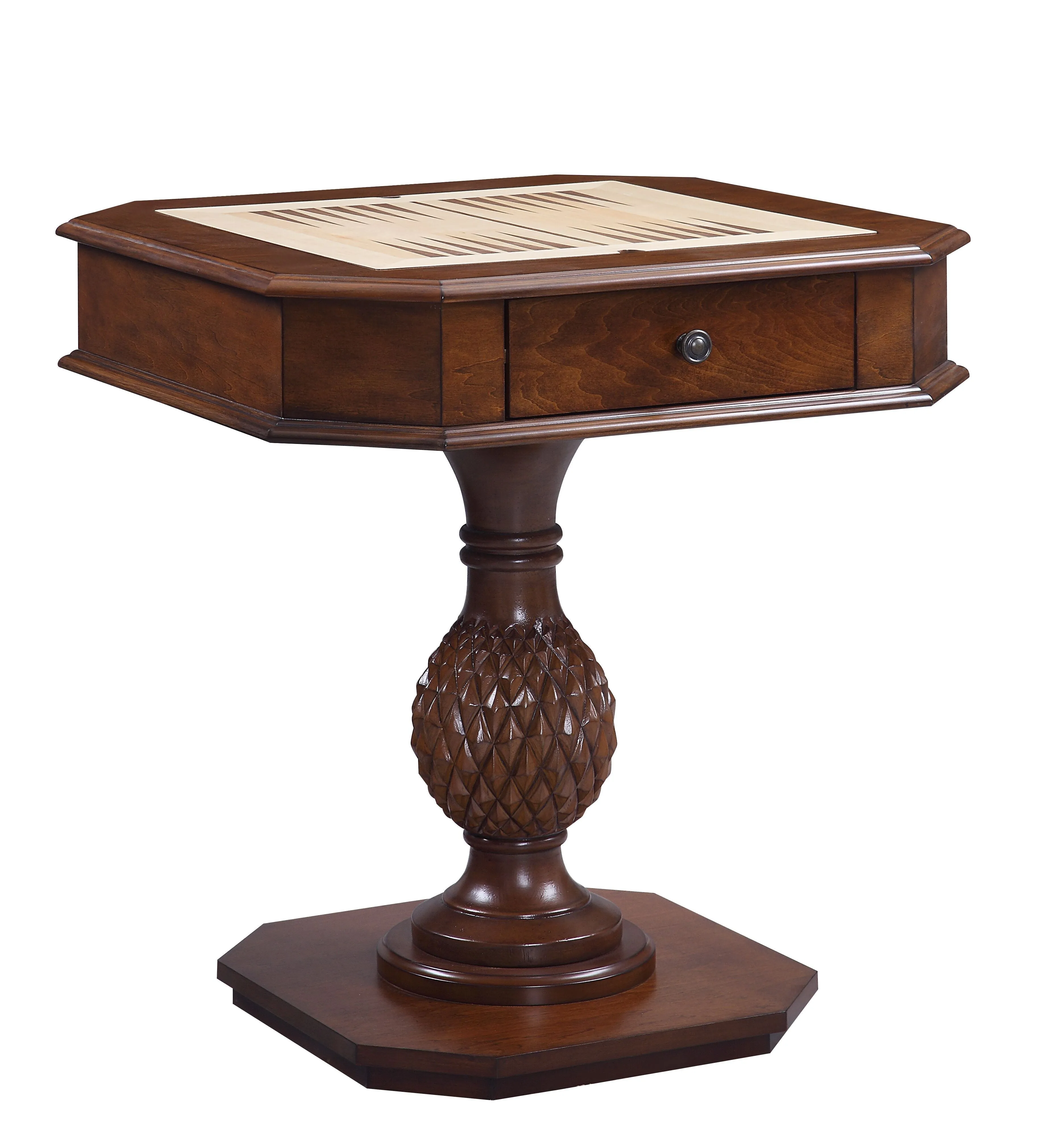 Bishop - Reversible Chess Checker Game Table With Game Tray (Chess Fingures Not Included) - Cherry by Couch.com