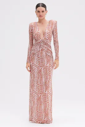 BOTANIC RETRO TULLE MAXI DRESS