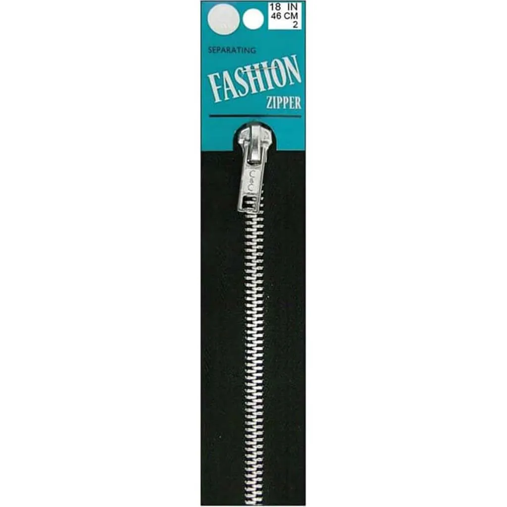 Coats Fashion Metal Aluminum Separating Zipper 18in Black