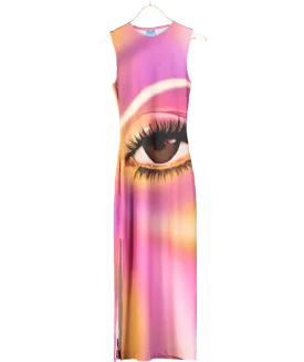 Dandy Purple Eye Maxi Dress UK XS