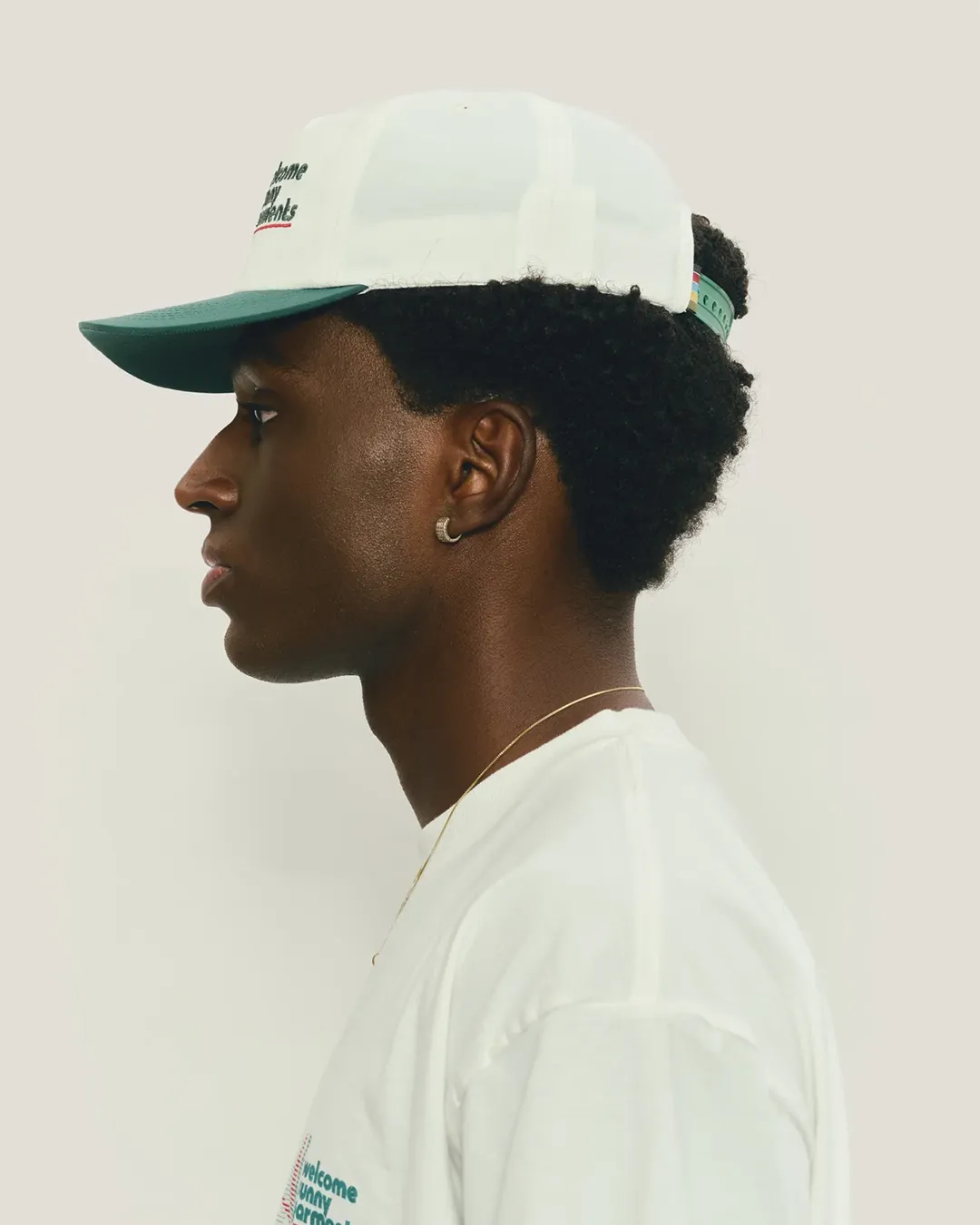 Off-White/Green Marathon Cap