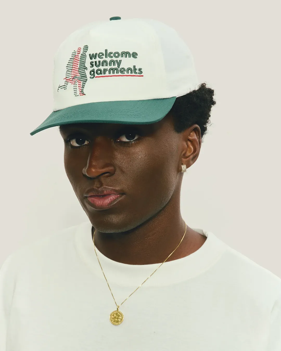 Off-White/Green Marathon Cap