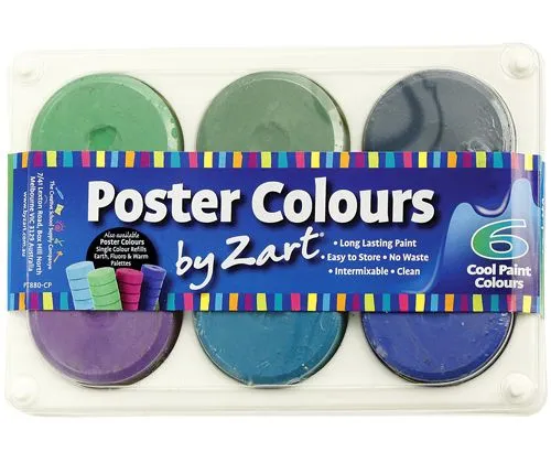 Poster Paint Palette in Cool Tones