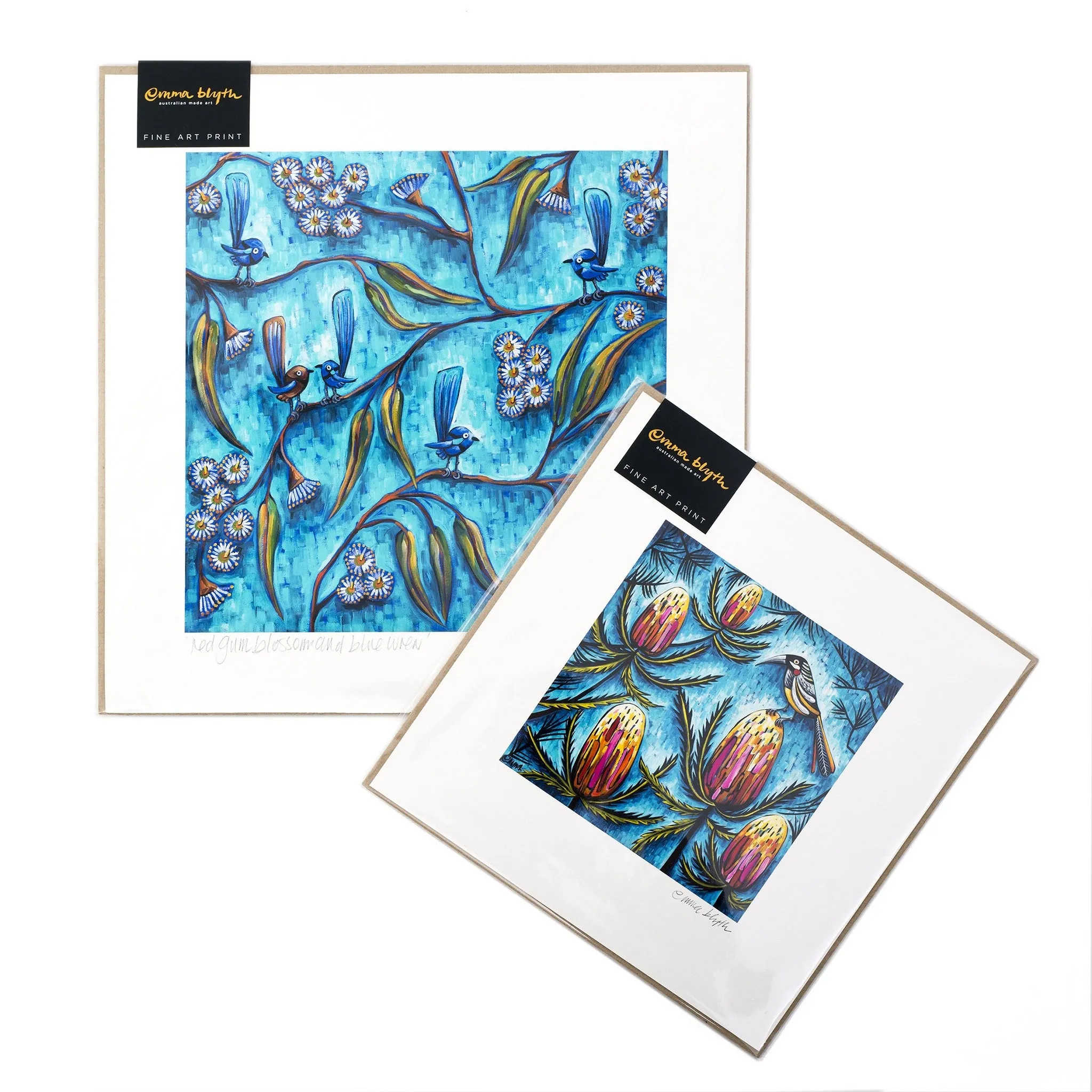 Red Wattle Bird and Banksia Print