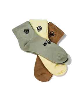 Skull Caddie Quarter Socks - Earth Tones