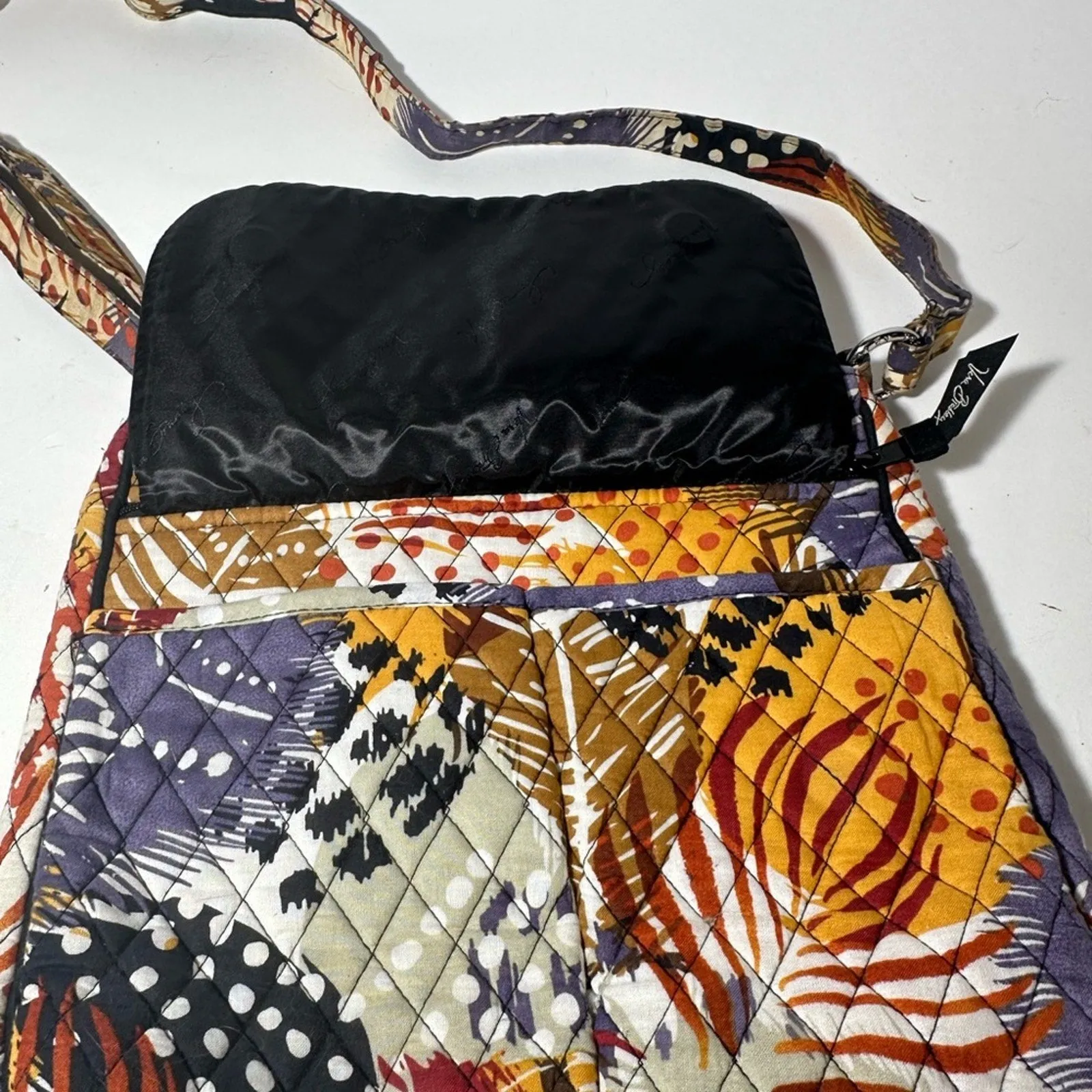Yellow and Purple Shoulder Bag with Adjustable Strap