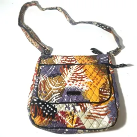 Yellow and Purple Shoulder Bag with Adjustable Strap
